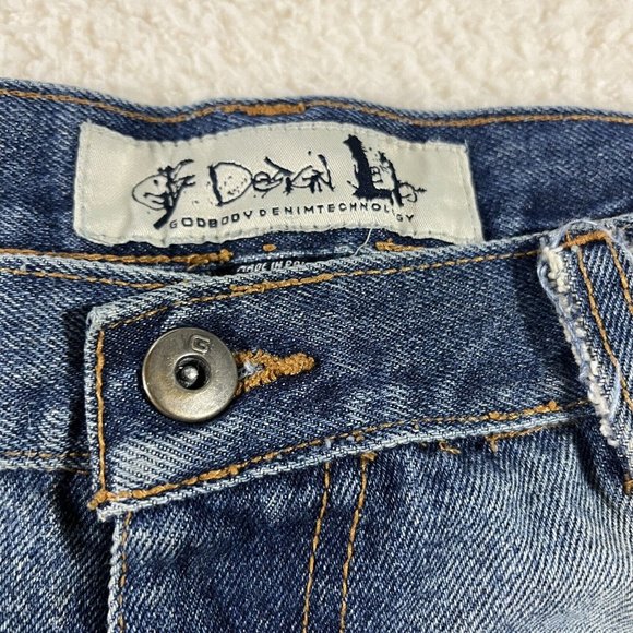 God Body Jean Shorts Men's Size 38 Faded Light Wash Denim Cotton Distressed - Picture 6 of 12